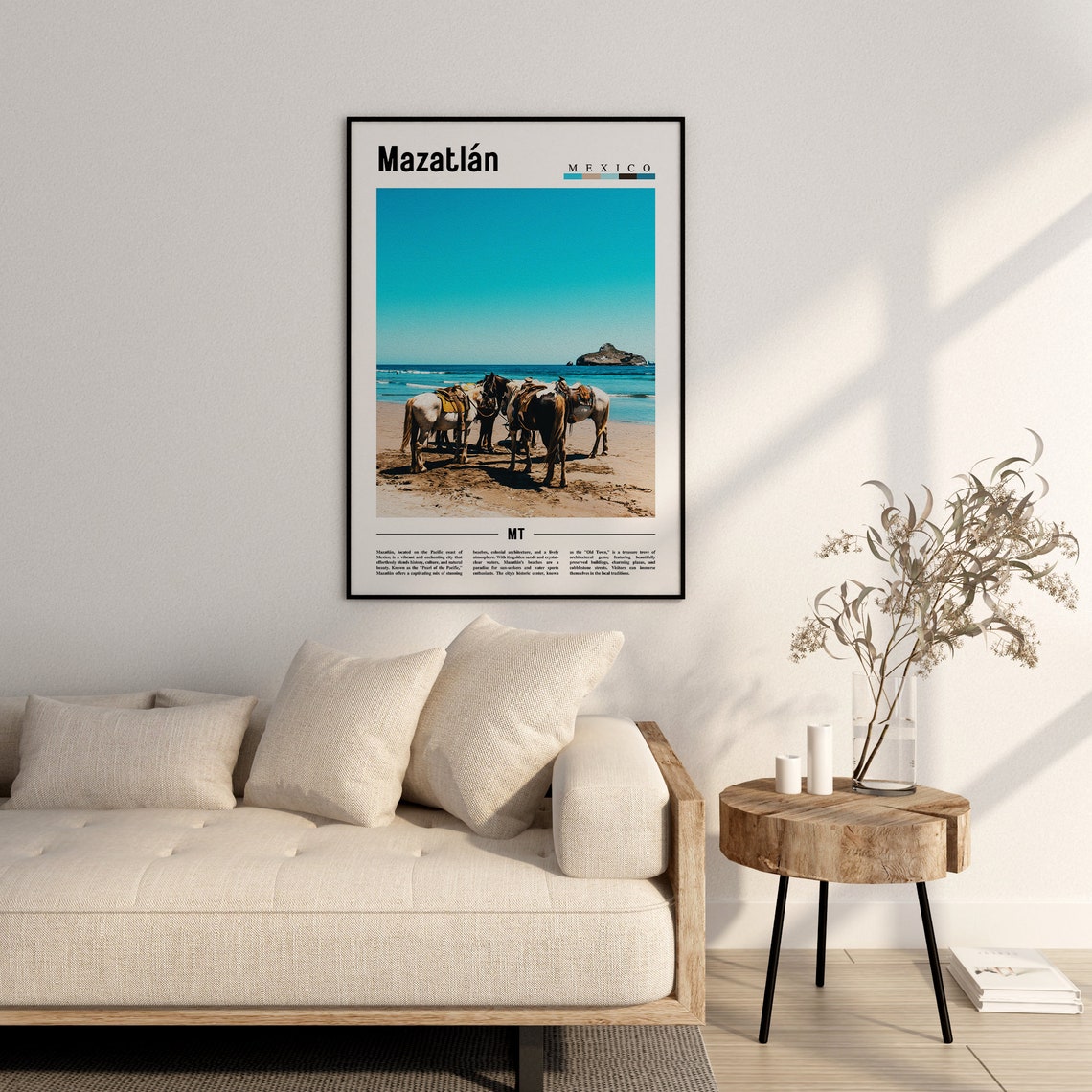 Mazatln Poster Mazatln Print Mazatln Wall Art Minimal Travel Print Travel Destination Oil Painting Poster - Image 3
