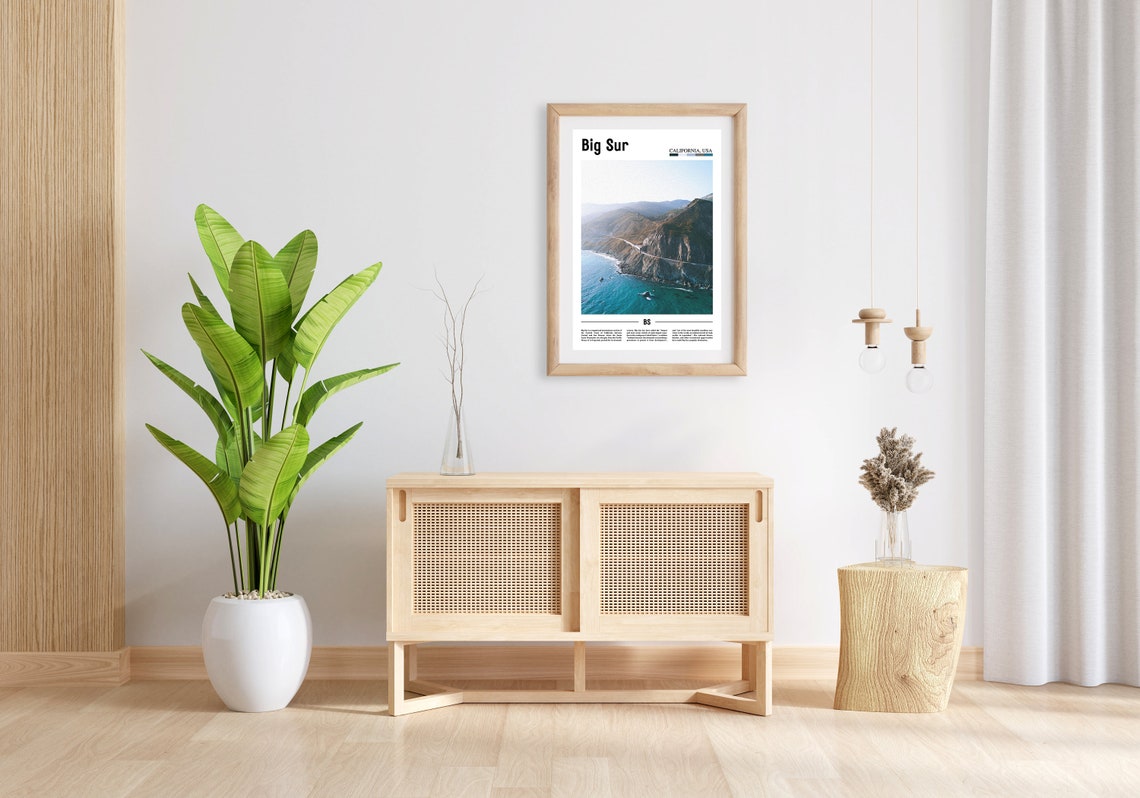 Big Sur Poster Big Sur Print Big Sur Wall Art Minimal Travel Print Minimal City Poster Travel Destination Oil Painting Poster - Image 3