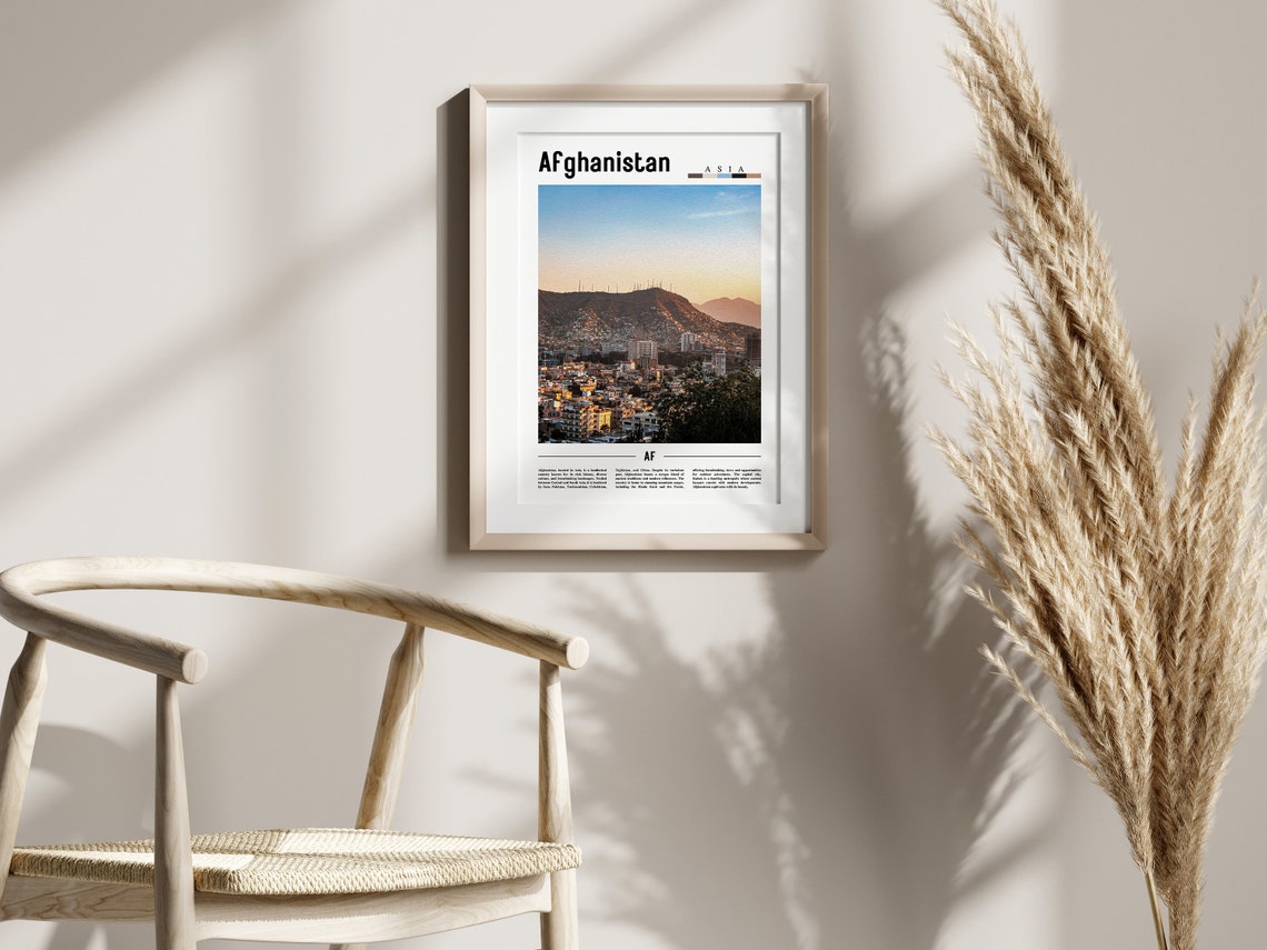 Afghanistan Poster Afghanistan Print Afghanistan Wall Art Asia Print Asia Poster Asia Photo Minimal Travel Poster - Image 3