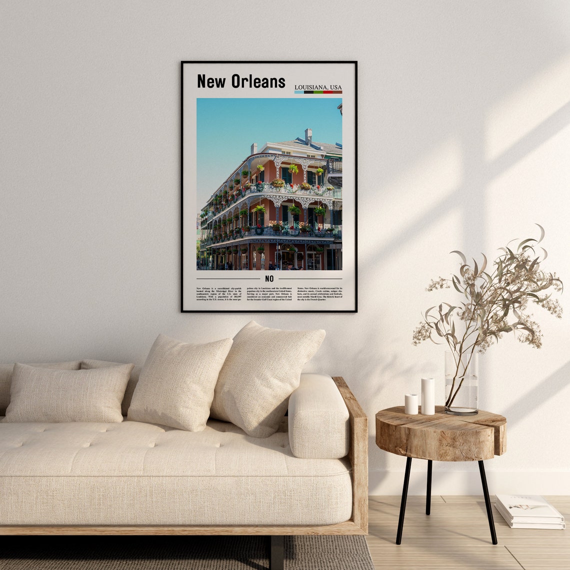 New Orleans Print New Orleans Poster New Orleans Wall Art Minimal Travel Print Minimal City Poster Oil Painting Poster - Image 2