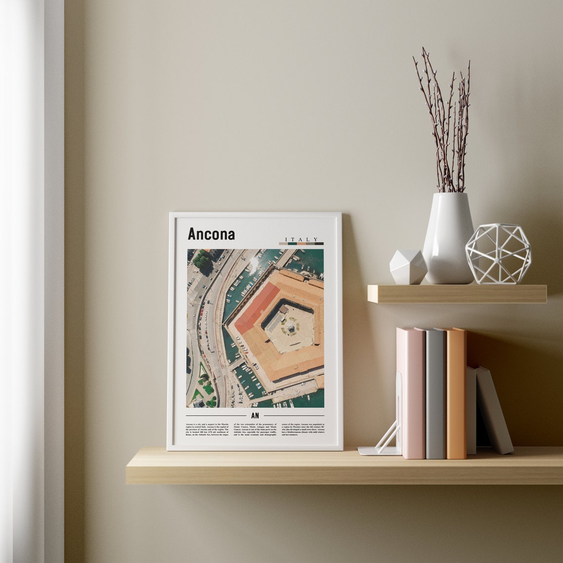 Ancona Print Ancona Poster Ancona Wall Art Minimal Travel Print Minimal City Poster Travel Destination City Print Oil Painting Poster - Image 2