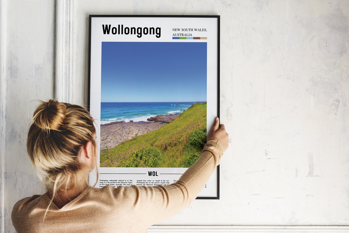 Wollongong Print Wollongong Poster Wollongong Wall Art Oil Painting Poster Colorful City Print City Artwork Travel Artwork Travel Art - Image 4