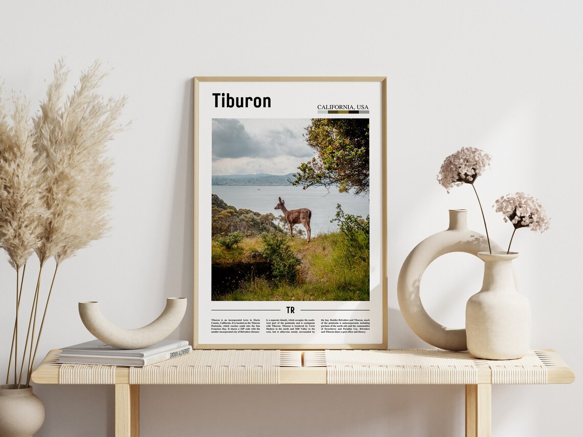 Tiburon Minimal Travel Poster, City Destination - Image 5