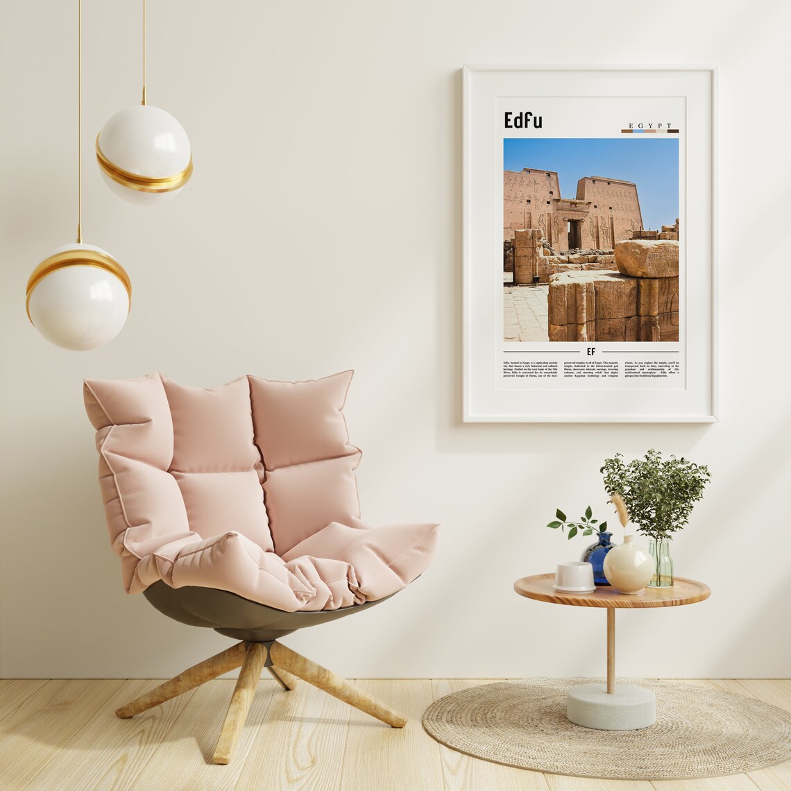 Edfu Minimal Travel Poster, Oil Painting - Image 6