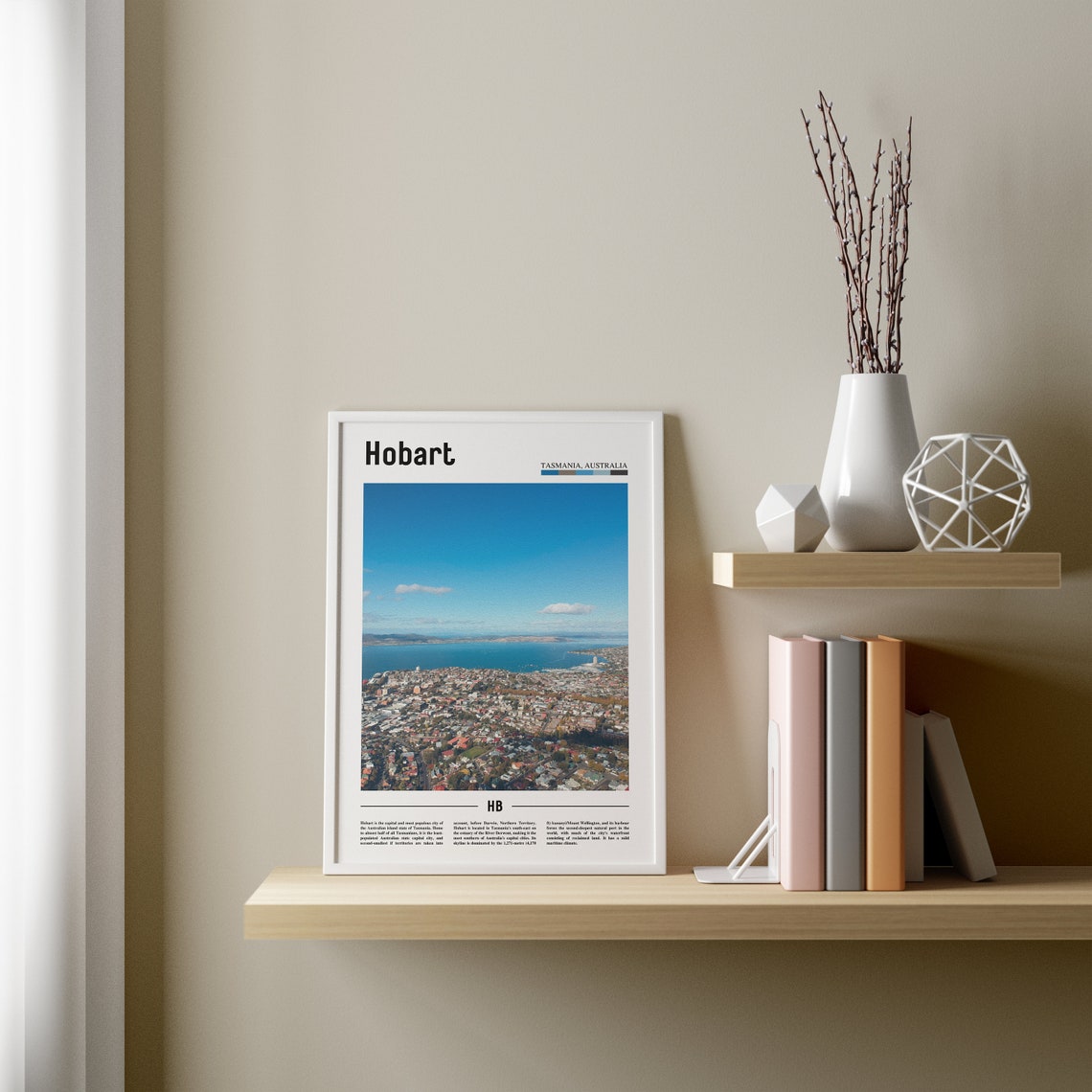 Hobart Print Hobart Poster Hobart Wall Art Minimal Travel Print Minimal City Poster Travel Destination City Print Oil Painting Poster - Image 2