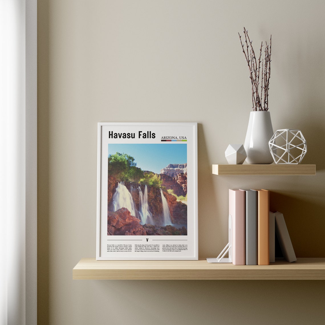 Havasu Falls Print Havasu Falls Poster Havasu Falls Wall Art Oil Painting Poster City Print City Artwork Travel Artwork Travel Wall Art - Image 3
