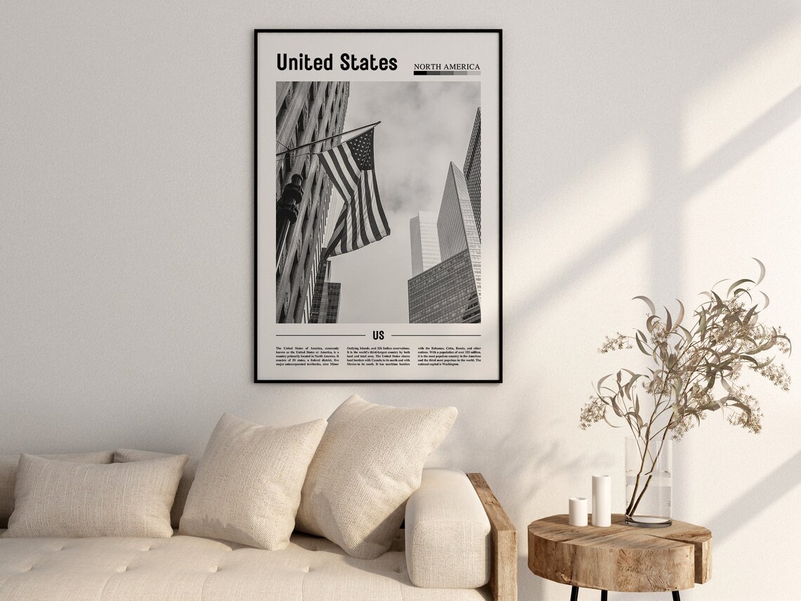 United States Of America Poster, Black And White - Image 2