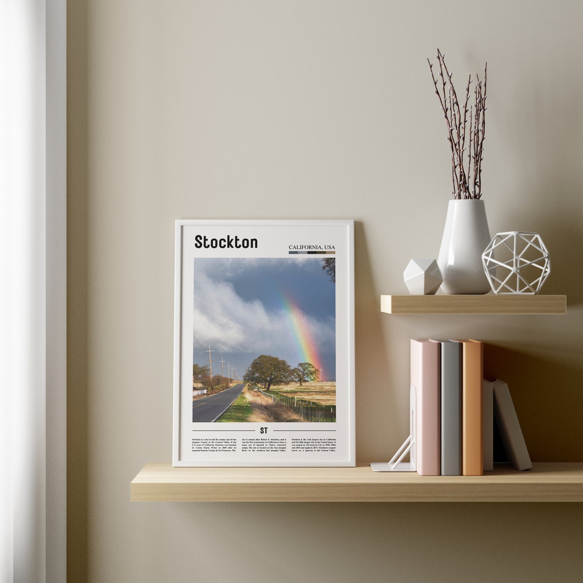 Stockton Print Stockton Poster Stockton Wall Art Oil Painting Poster Colorful City Print City Artwork Travel Artwork Travel Wall Art - Image 3