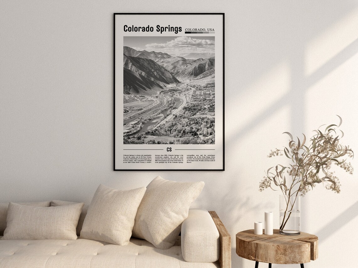 Colorado Springs Black And White Travel Poster - Image 2