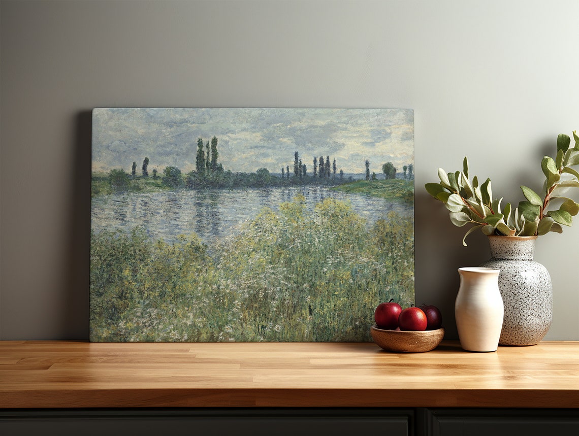 Monet Spring River Landscape Impressionist Poplar Trees Wall Poster - Image 3