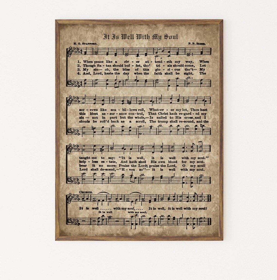 It Is Well With My Soul Vintage Hymn Sheet Music Christian Faith Poster - Image 3