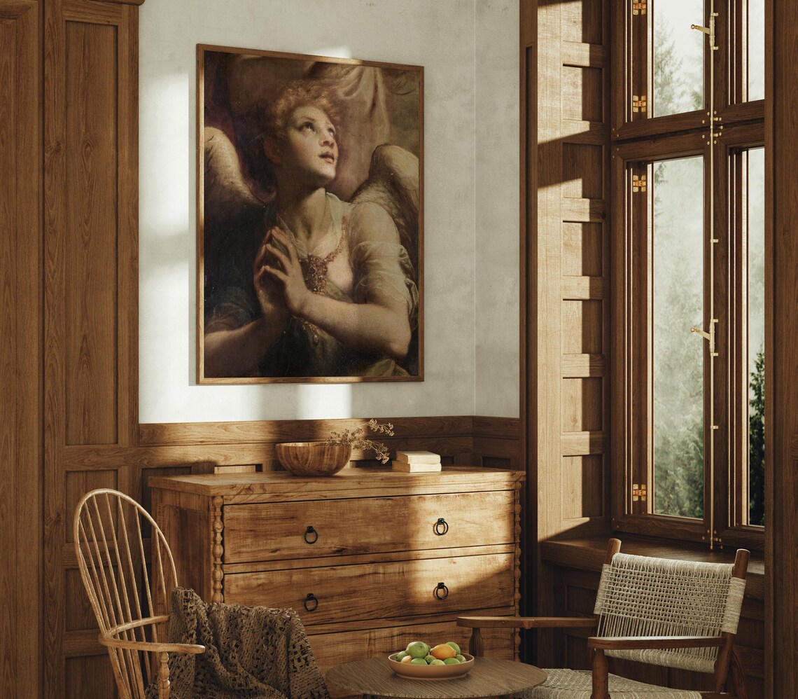 Baroque Angel Oil Painting Classical Christian Antique Wall Art Poster - Image 4