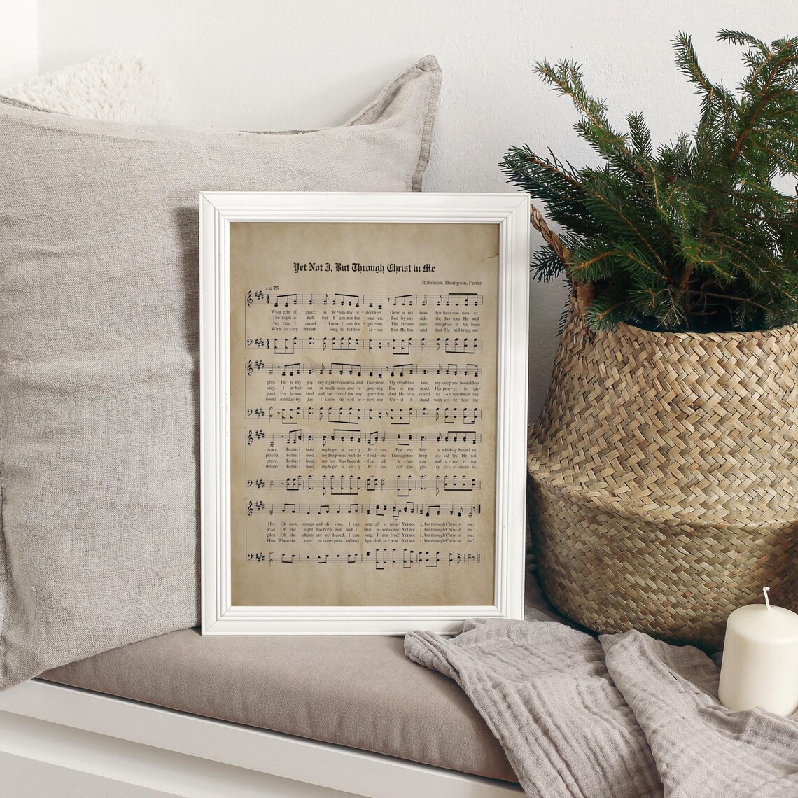 Yet Not I But Through Christ In Me Vintage Hymn Sheet Wall Art - Image 4