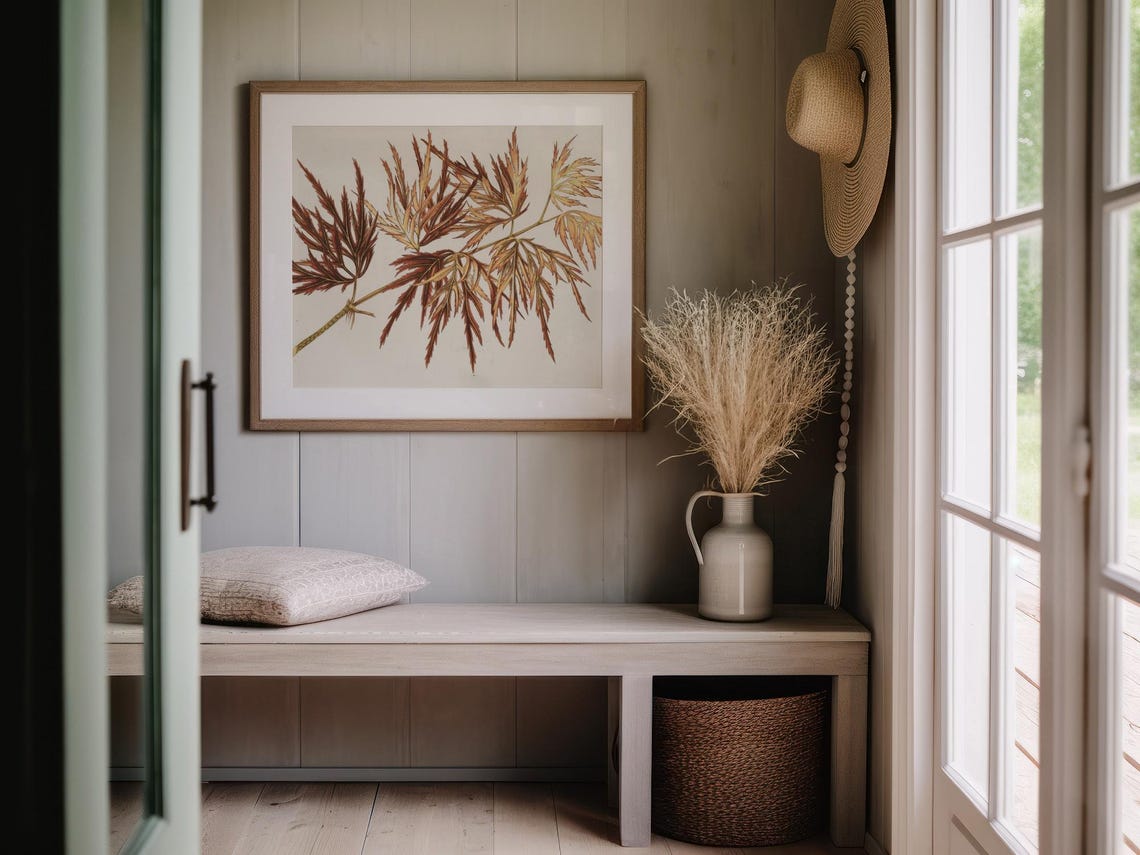 Japanese Maple Branch Botanical Print Rust Gold Fall Wall Art - Image 4