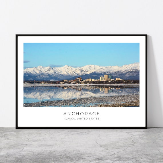 Anchorage Travel Poster, Alaska Cityscape Art Print
