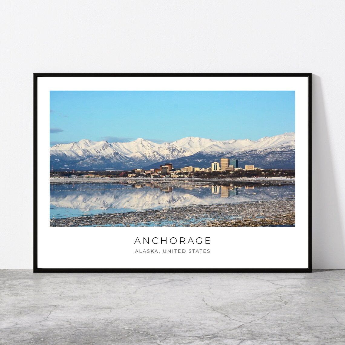 Anchorage Travel Poster, Alaska Cityscape Art Print