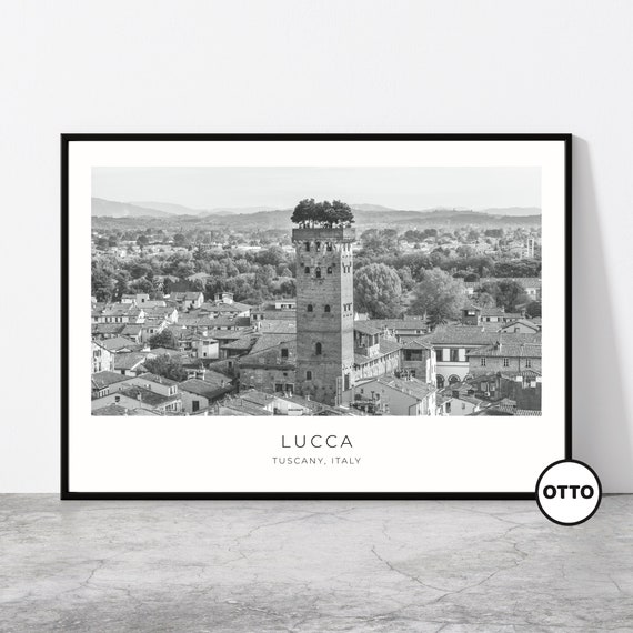Lucca Tuscany Cityscape, Italian Travel Poster Print