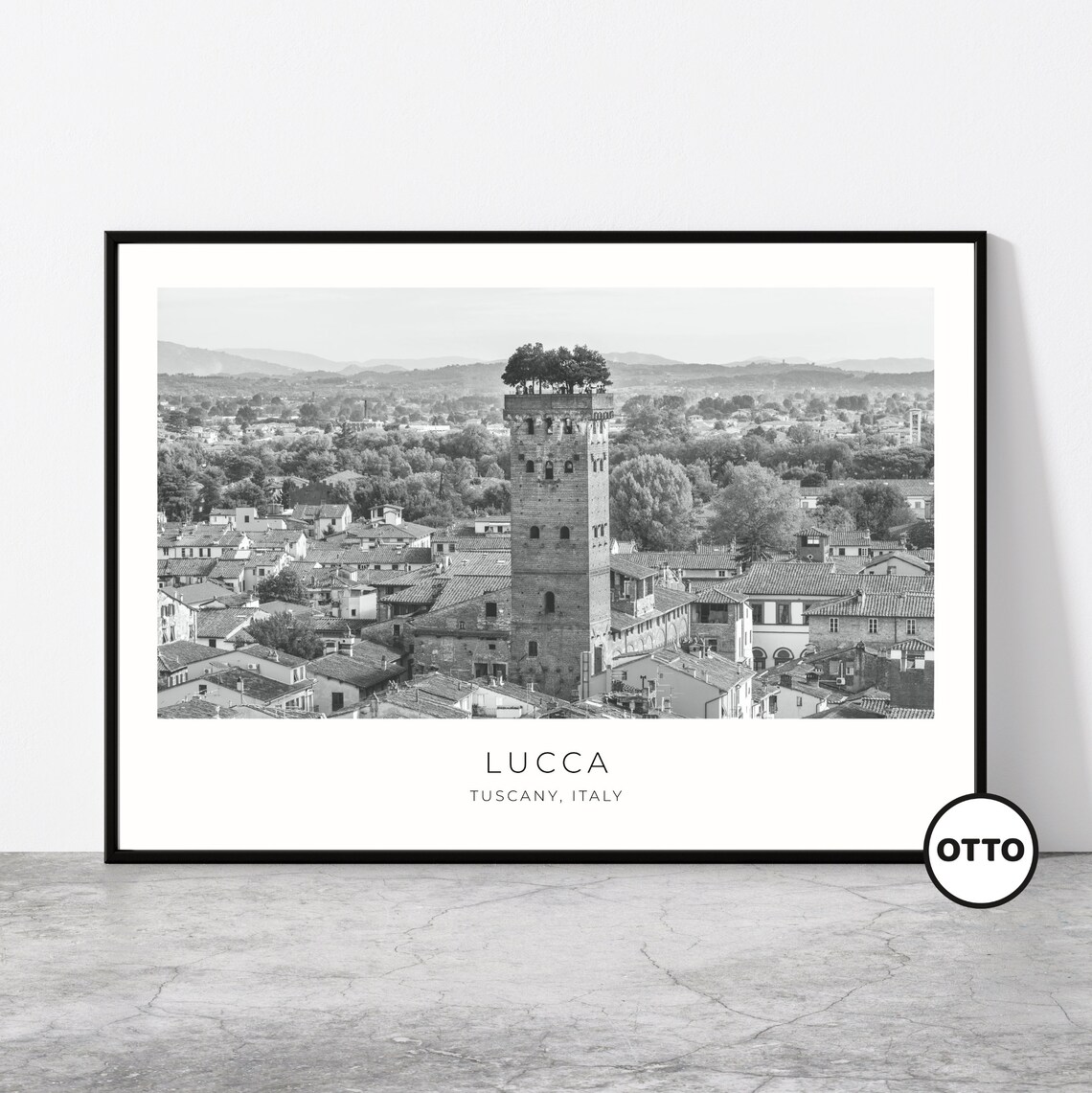Lucca Tuscany Cityscape, Italian Travel Poster Print