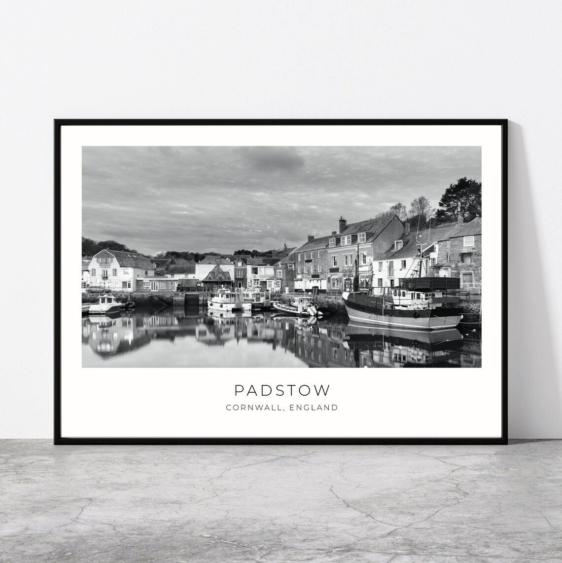 Padstow Travel Poster, Harbour Town Cityscape