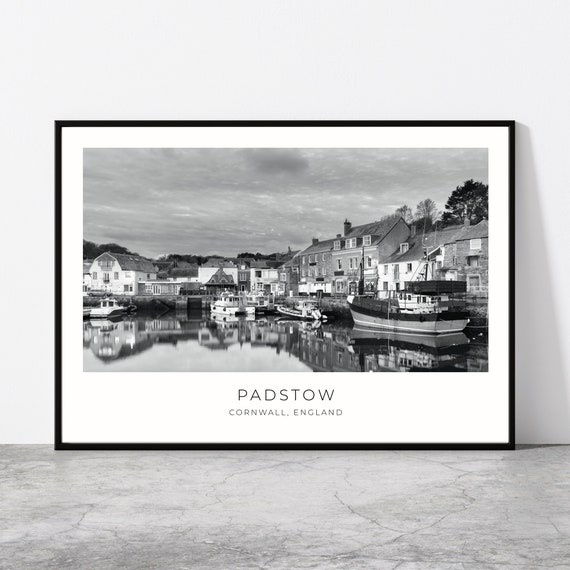 Padstow Travel Poster, Harbour Town Cityscape