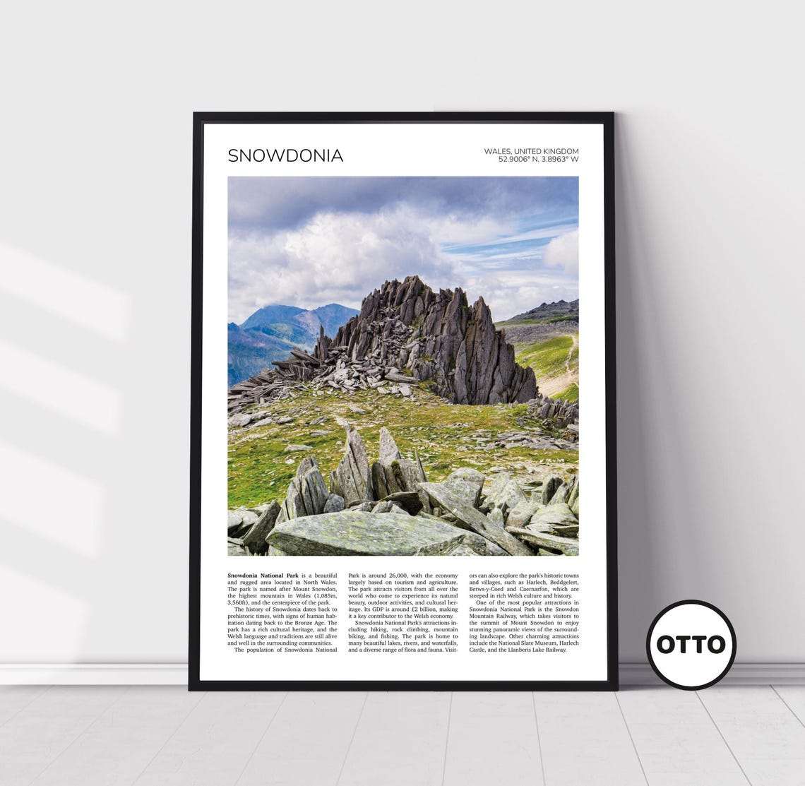 Snowdonia Wall Art Snowdonia National Park Artful Travel Poster Castle Of The Winds Glyders Ridge Landscape North Wales Uk