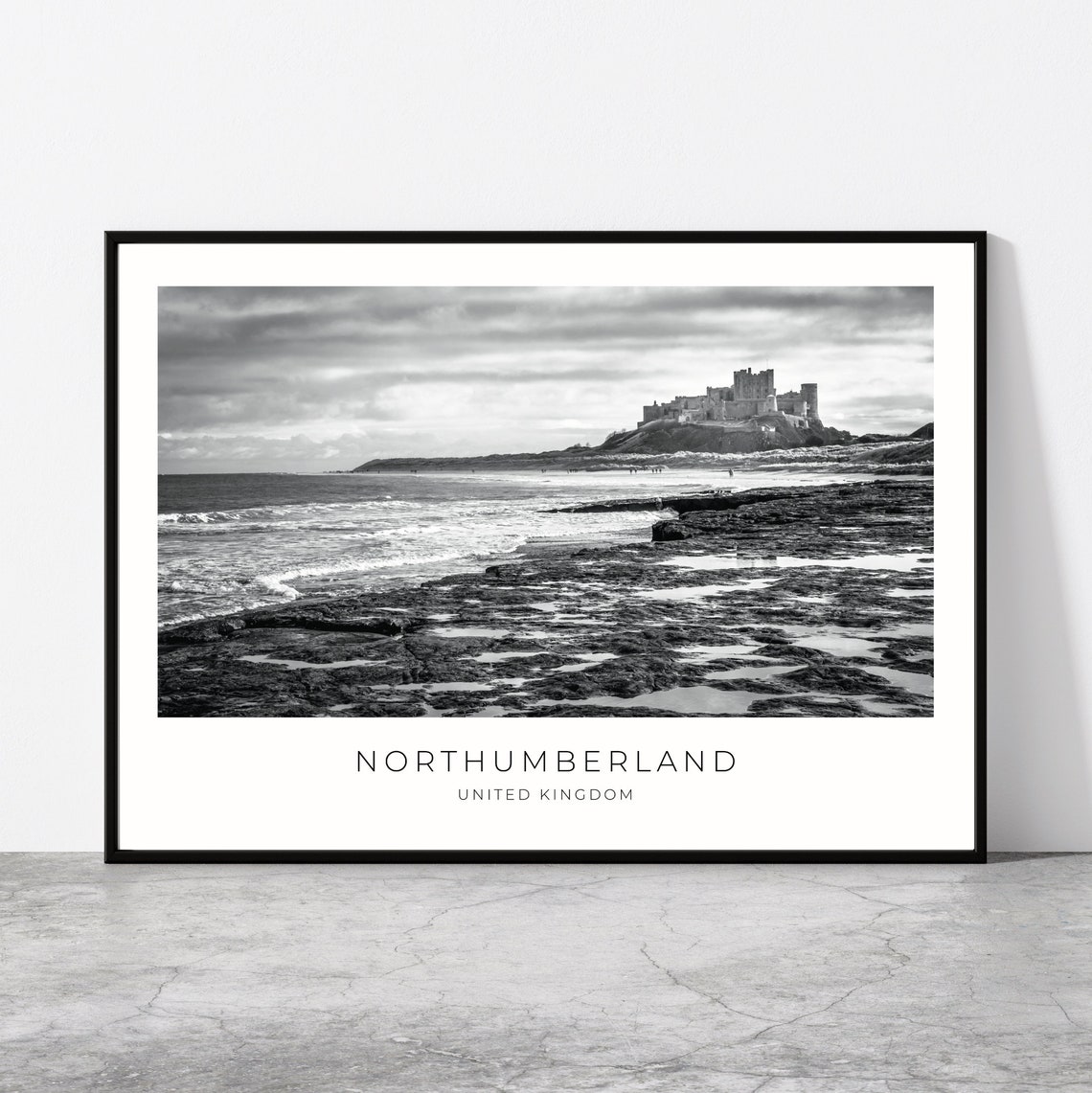 Northumberland Wall Art Northumberland Artful Travel Poster Print Photo Bamburgh Castle Landscape England United Kingdom