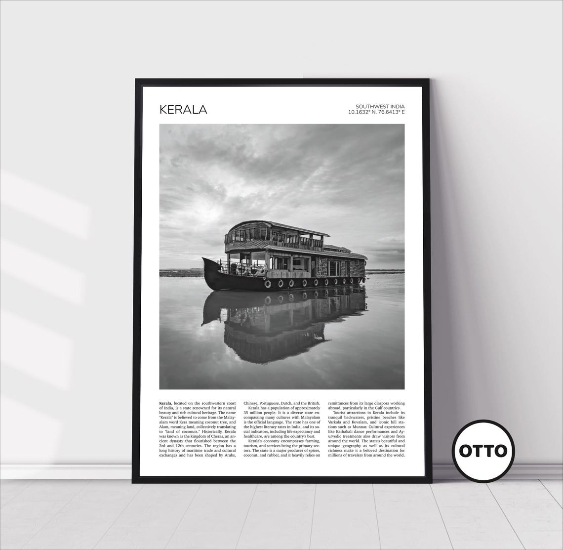 Kerala Wall Art Kerala Home Decor Print Houseboat Kumarakom Art Travel Poster Artful Photo Travel Gift Memento Idea India