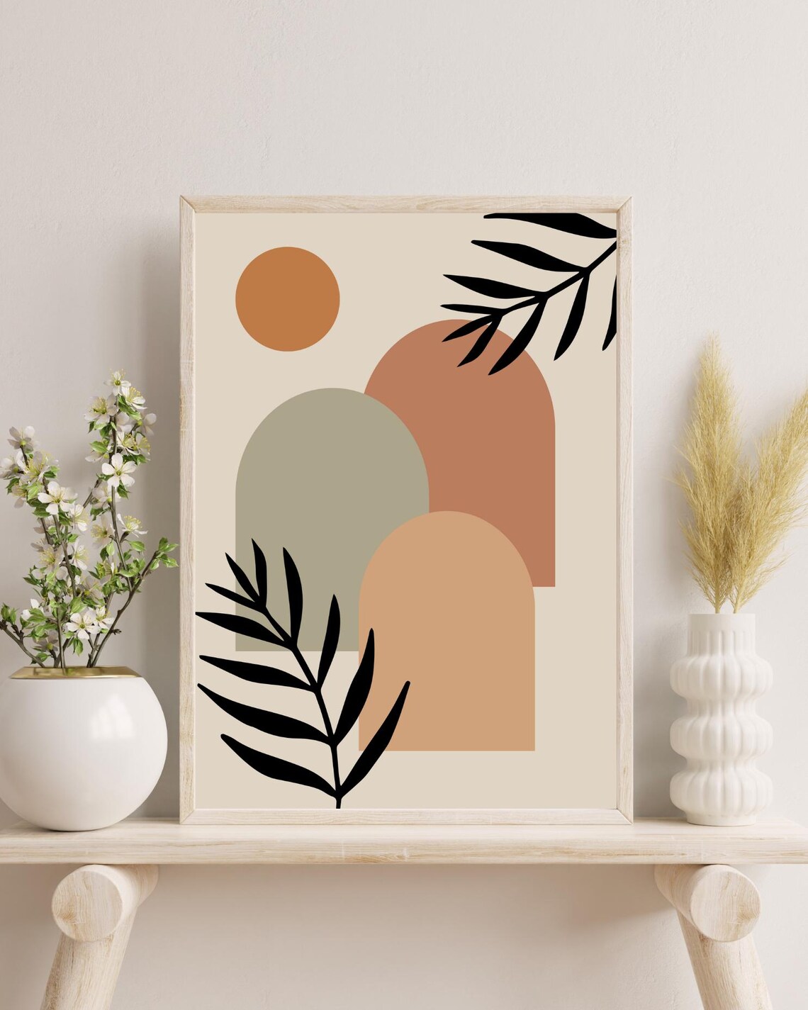 Fleurs Oriental Minimalist Abstract Design Poster - Image 3