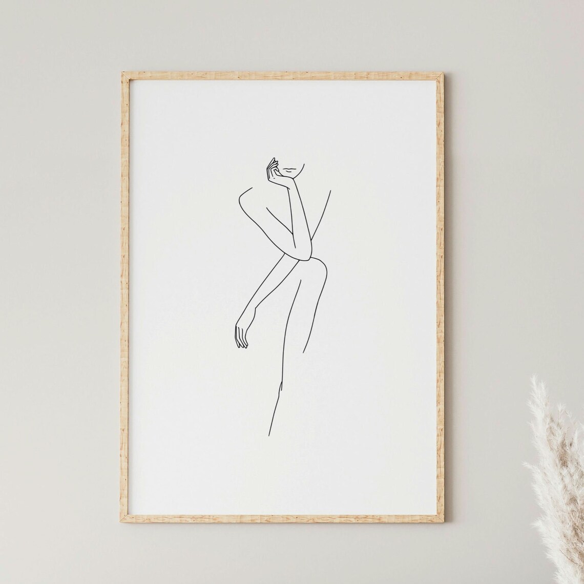 Line Art Woman Body, Minimalist Wall Art Print