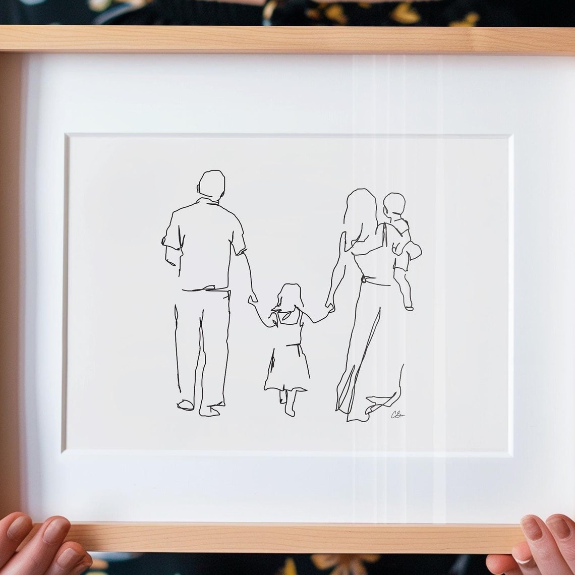 Family Drawing Print Family Drawing Gift Family Portrait Gift Family Illustration Mothers Day Print Gift Family Print Gift Family Art