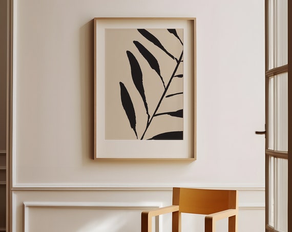Scandinavian Floral Illustration, Minimalist Boho Art Print