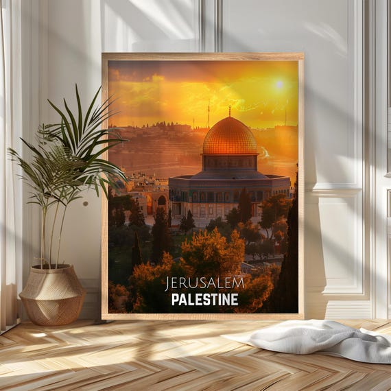Jerusalem Travel Poster Print Palestine Wall Art Wanderlust Home And Office Decor Gift For Travelers