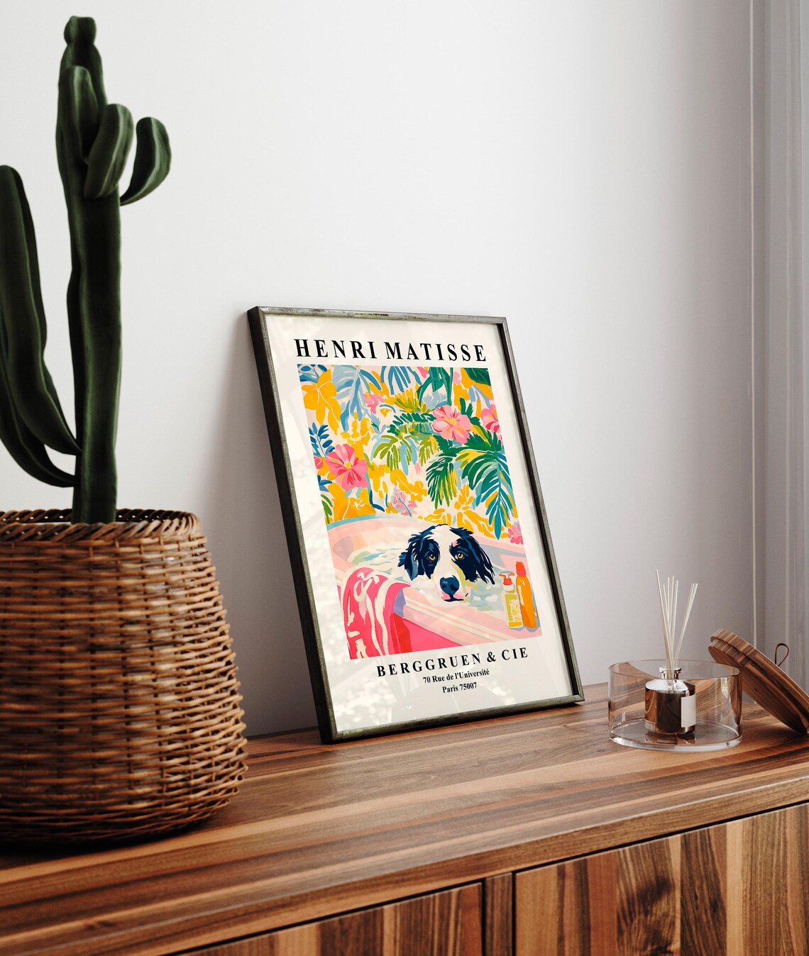 Border Collie Aesthetic Bathroom Decor, Boho Art Print - Image 4
