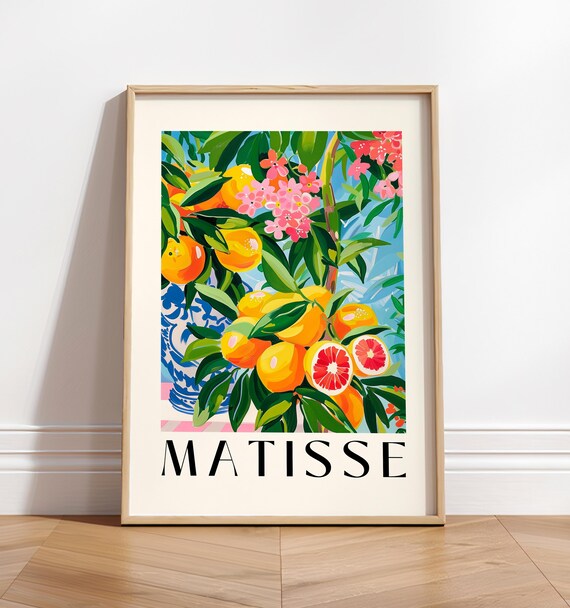 Matisse-Inspired Orange Tree Art Print, Spanish Decor