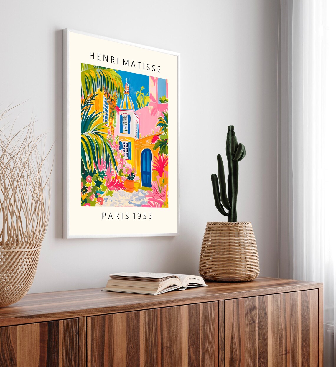 Henri Matisse Style Colorful Courtyard with Dome Tower Paris 1953 Poster - Image 5