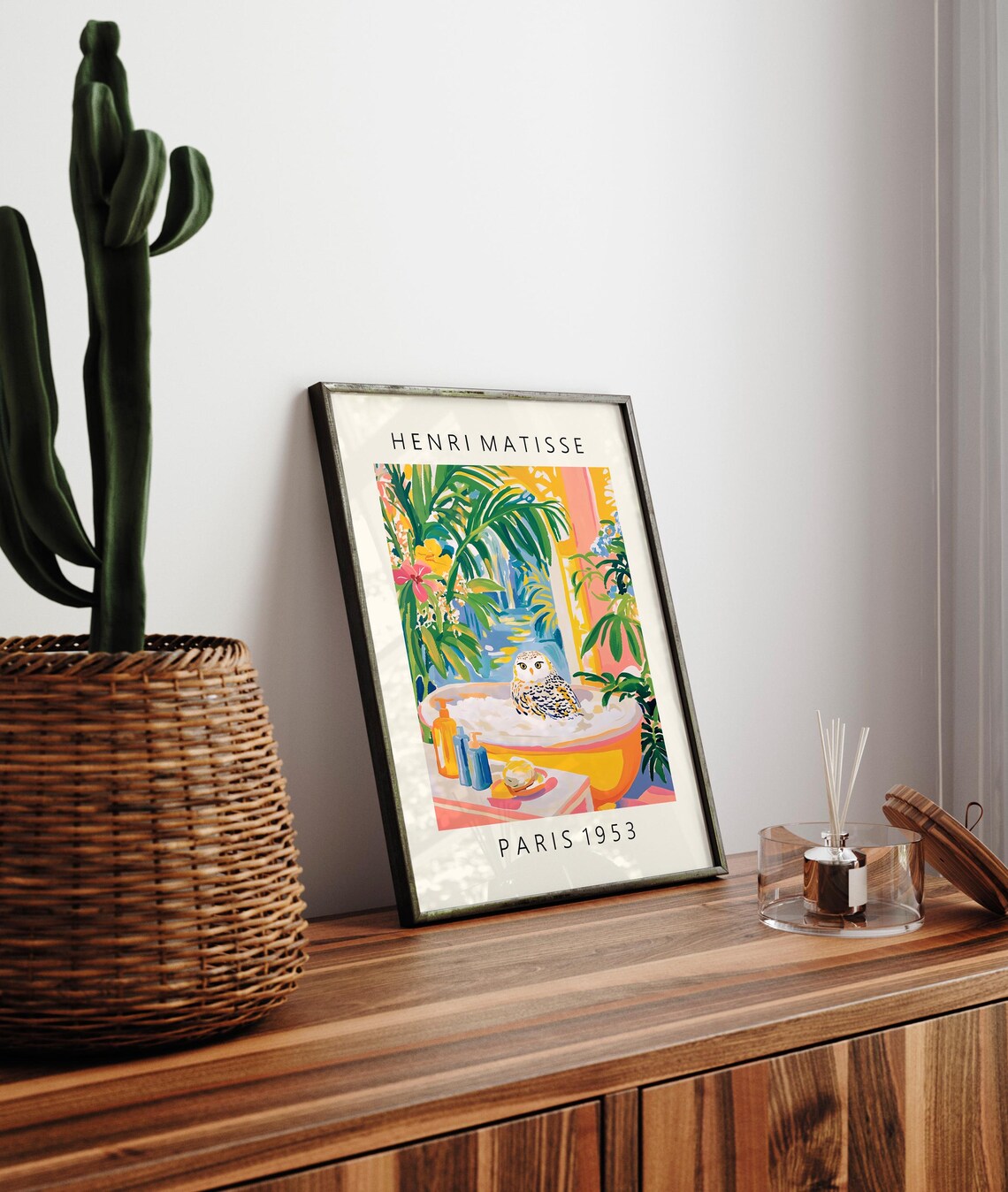Snowy Owl In Bathtub Poster, Matisse-Inspired - Image 4