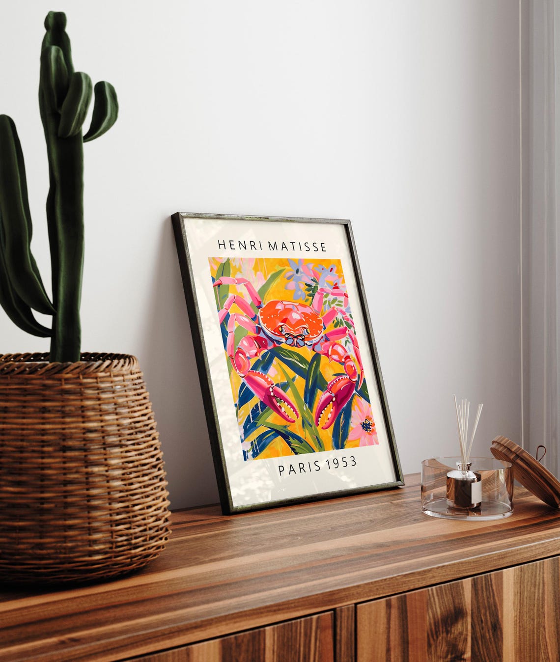 Henri Matisse Style Pink Red Crab Tropical Leaves Paris 1953 Poster - Image 4