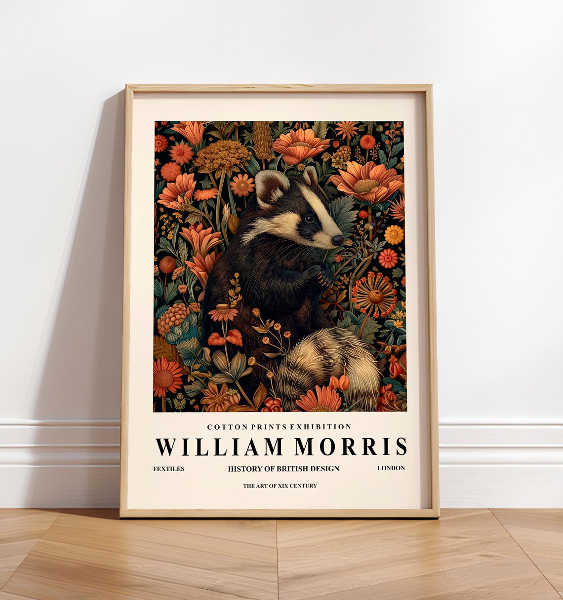 William Morris Skunk Botanical Bathroom Art Print