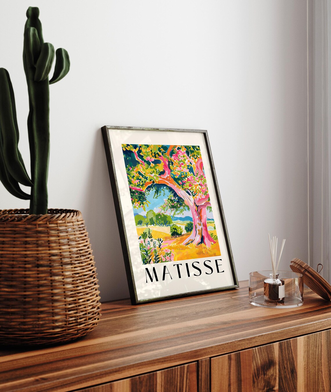 Matisse Style Colorful Blossom Tree Sunny Meadow Landscape Poster - Image 4