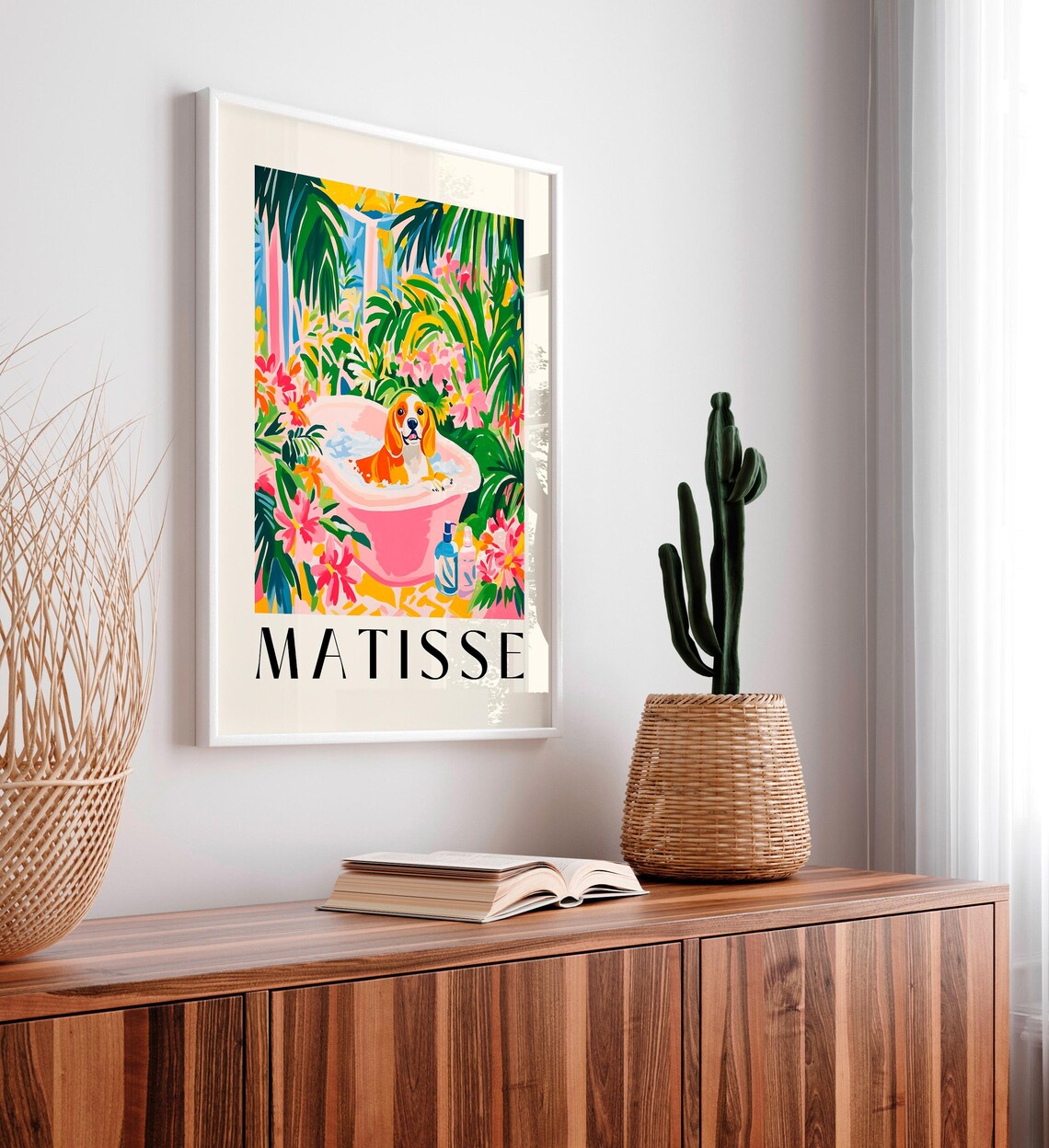 Beagle Funny Bathroom Wall Art, Matisse-Inspired Print - Image 3