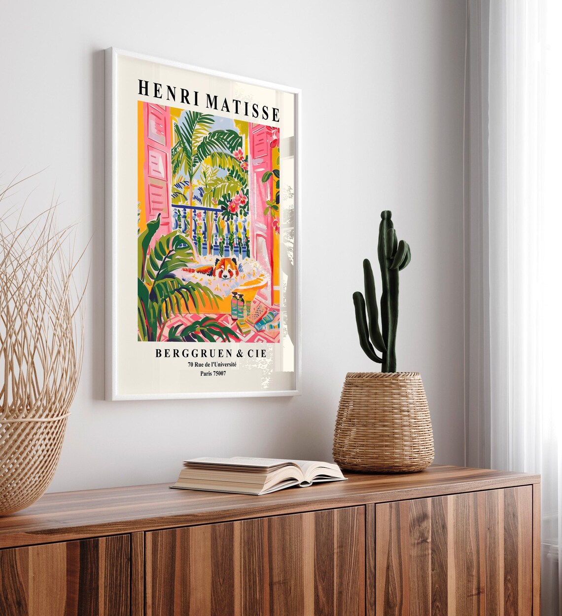 Red Panda In Bathtub Matisse-Inspired Poster Print - Image 6