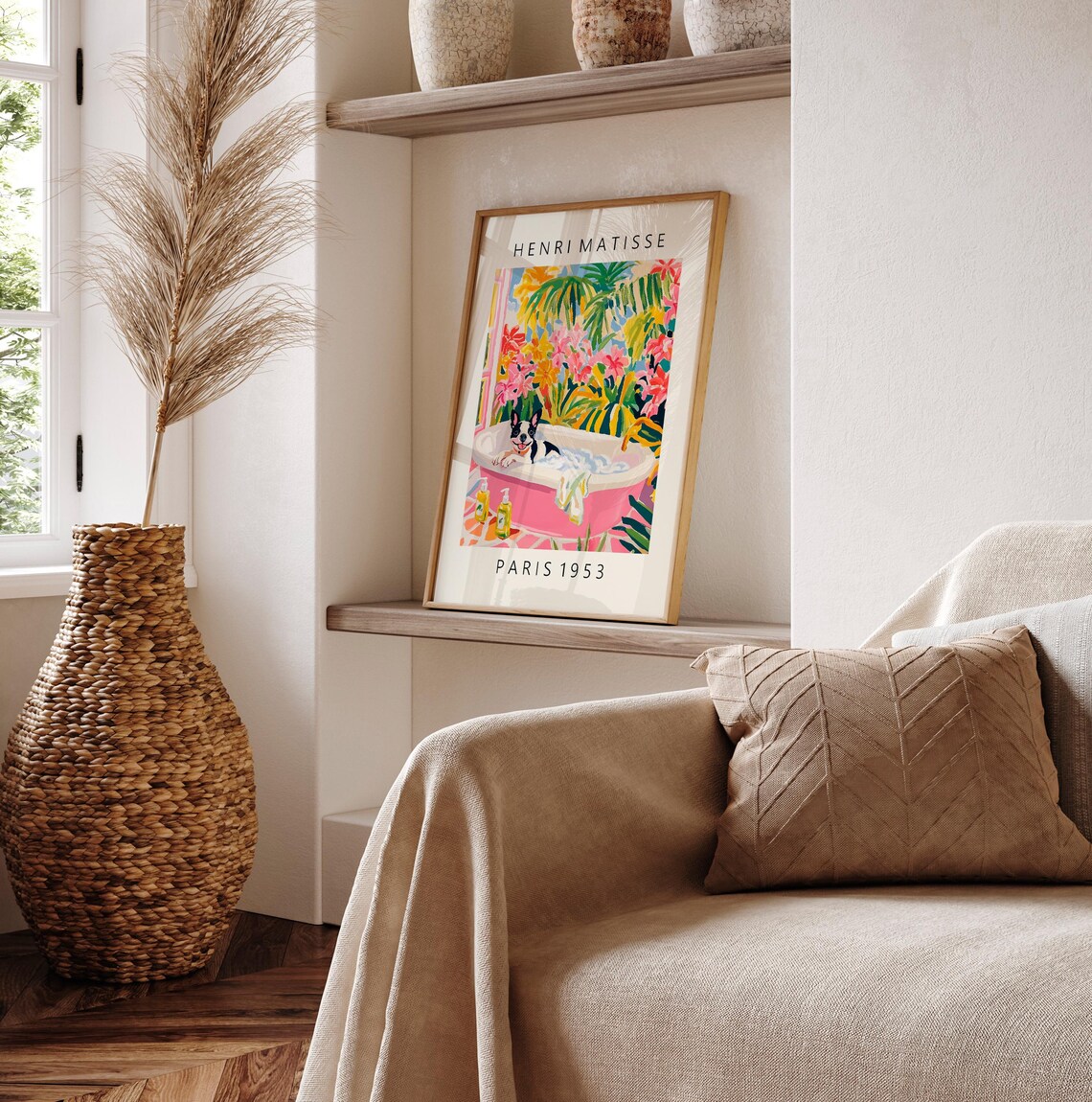 French Bulldog Matisse-Inspired Bathroom Art Print - Image 5