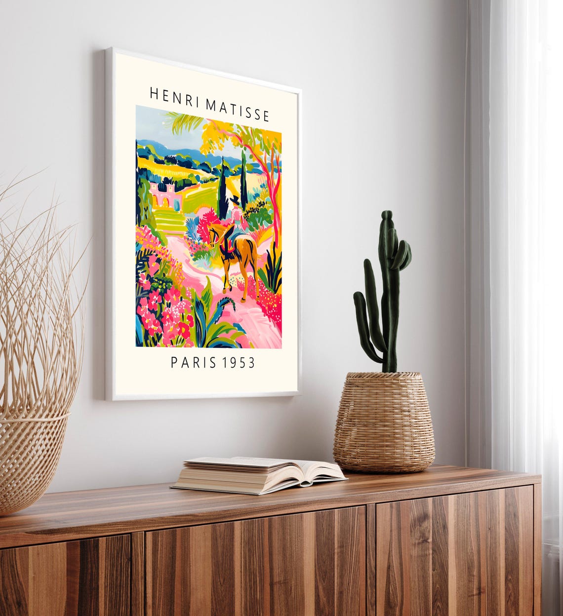 Henri Matisse Style Horse Rider Pink Garden Paris 1953 Poster - Image 5