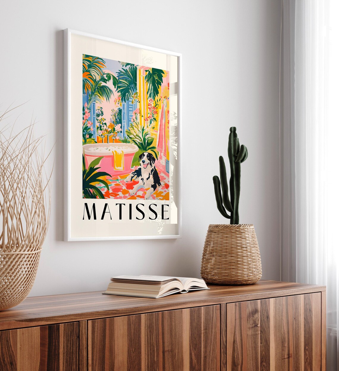 Border Collie Bathroom Art Print, Matisse-Inspired - Image 4