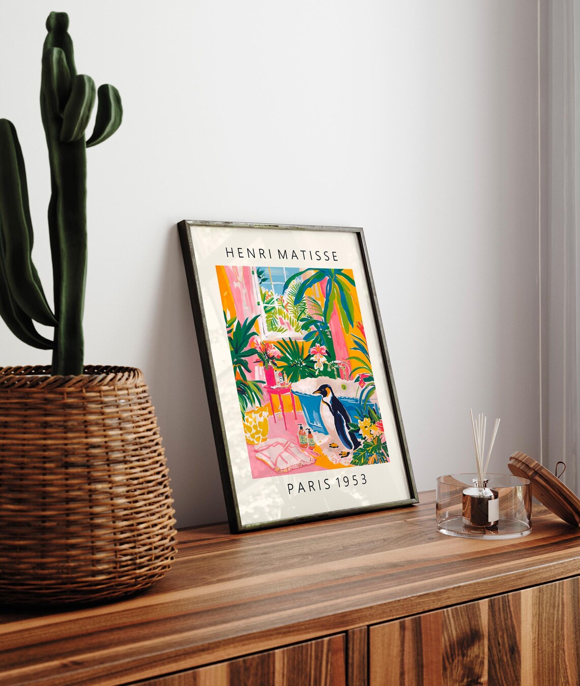 Funny Penguin Poster, Pink Tropical Bathroom Art - Image 4