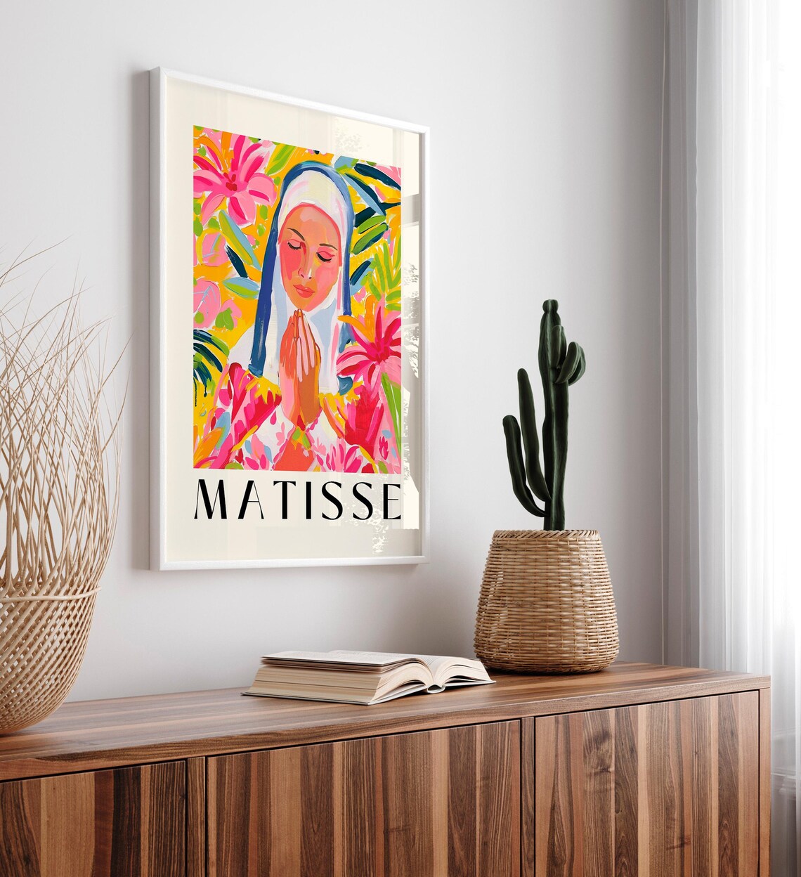 Praying Nun Christian Art Print, Matisse-Inspired - Image 5