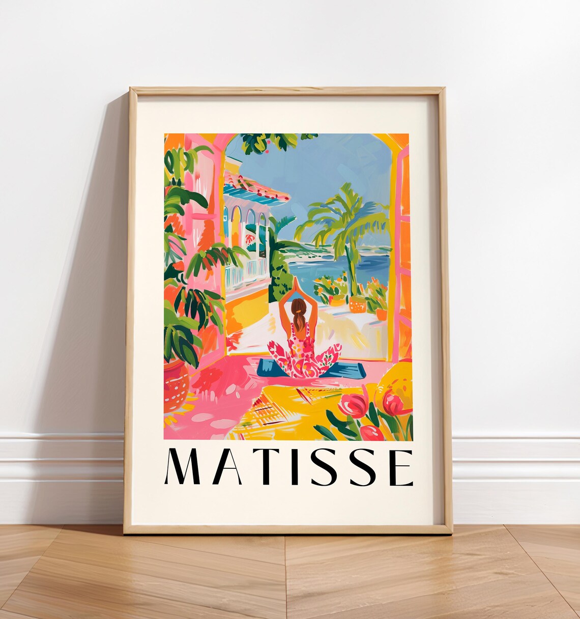 Matisse-Inspired Yoga Beachy Meditation Art Print