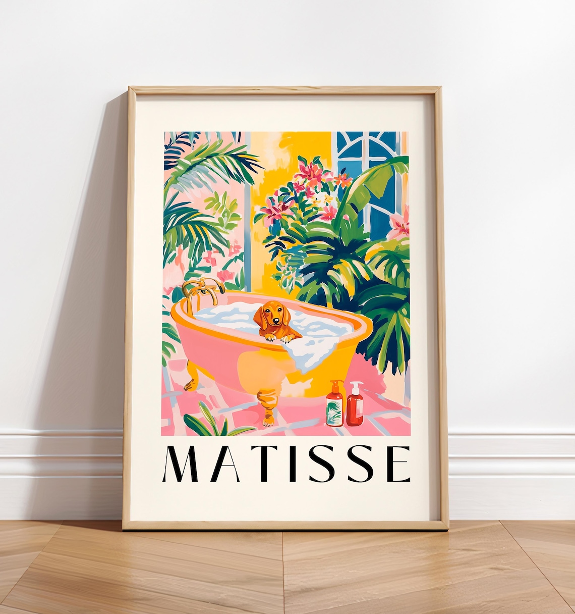 Dachshund In Bathtub Matisse-Inspired Dog Art Print - Image 6