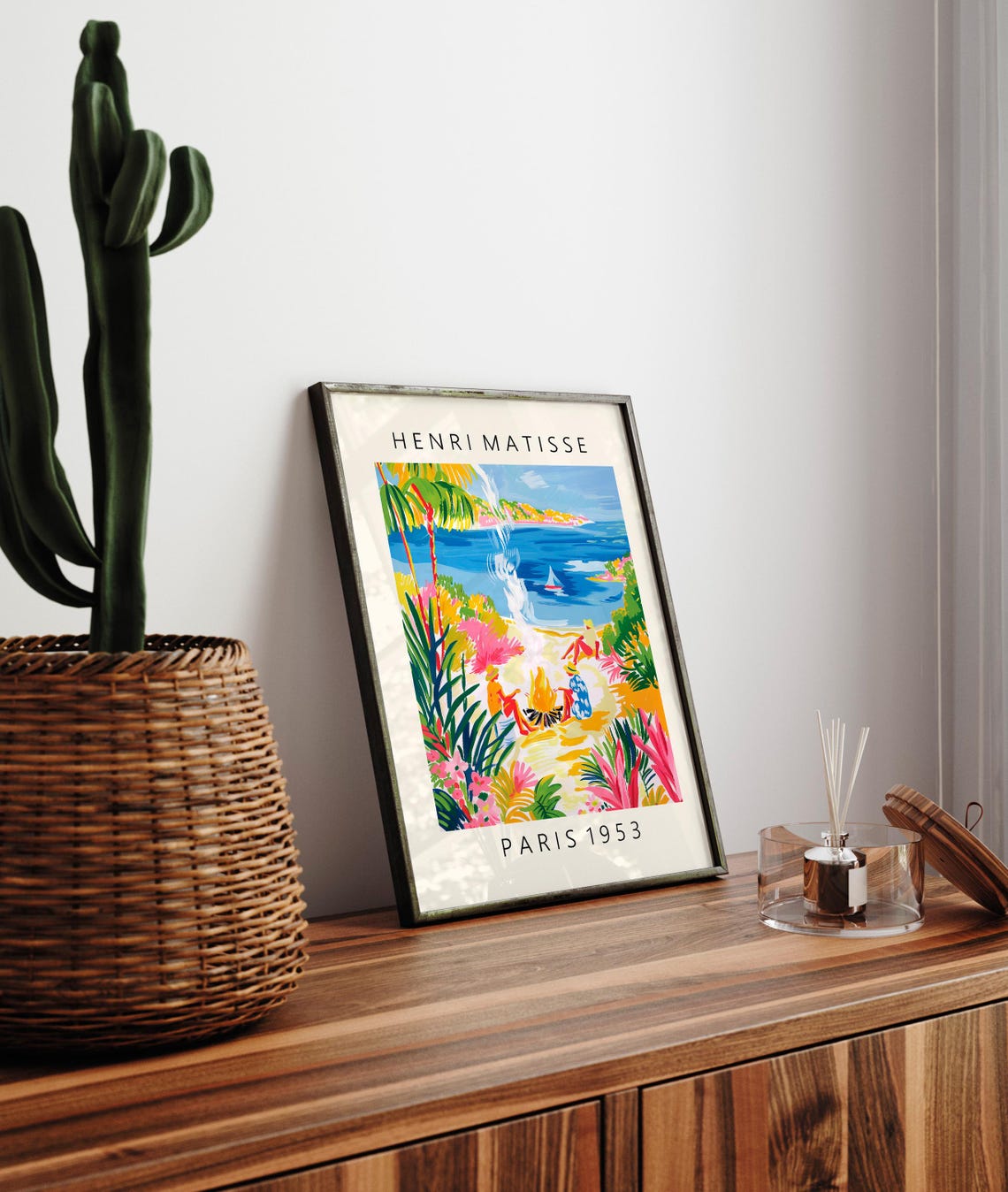 Henri Matisse Style Beach Bonfire at Sunset Tropical Party Art Poster - Image 4