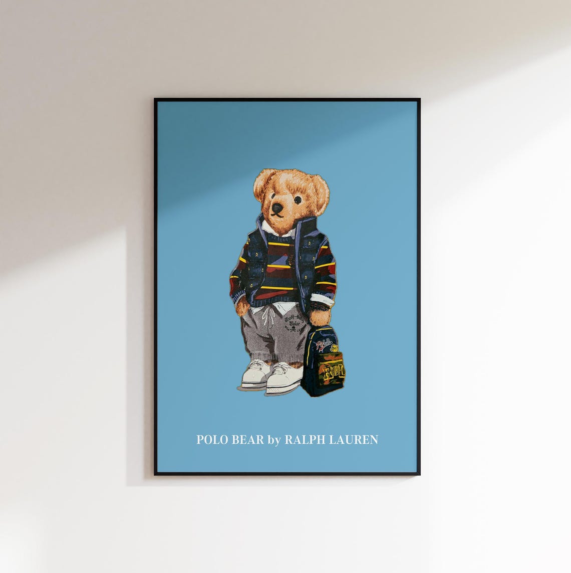 Polo Bear Wall Art Poster Fashion Magazine Poster Vintage Fashion Magazine Poster Polo Ralph Luxury Fashion Print